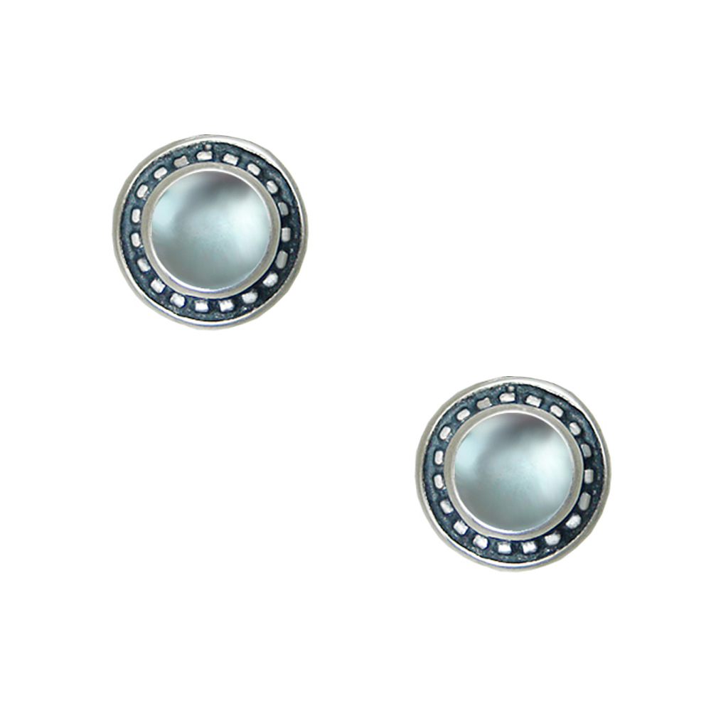 Sterling Silver Little Blue Topaz Post Stud Earrings